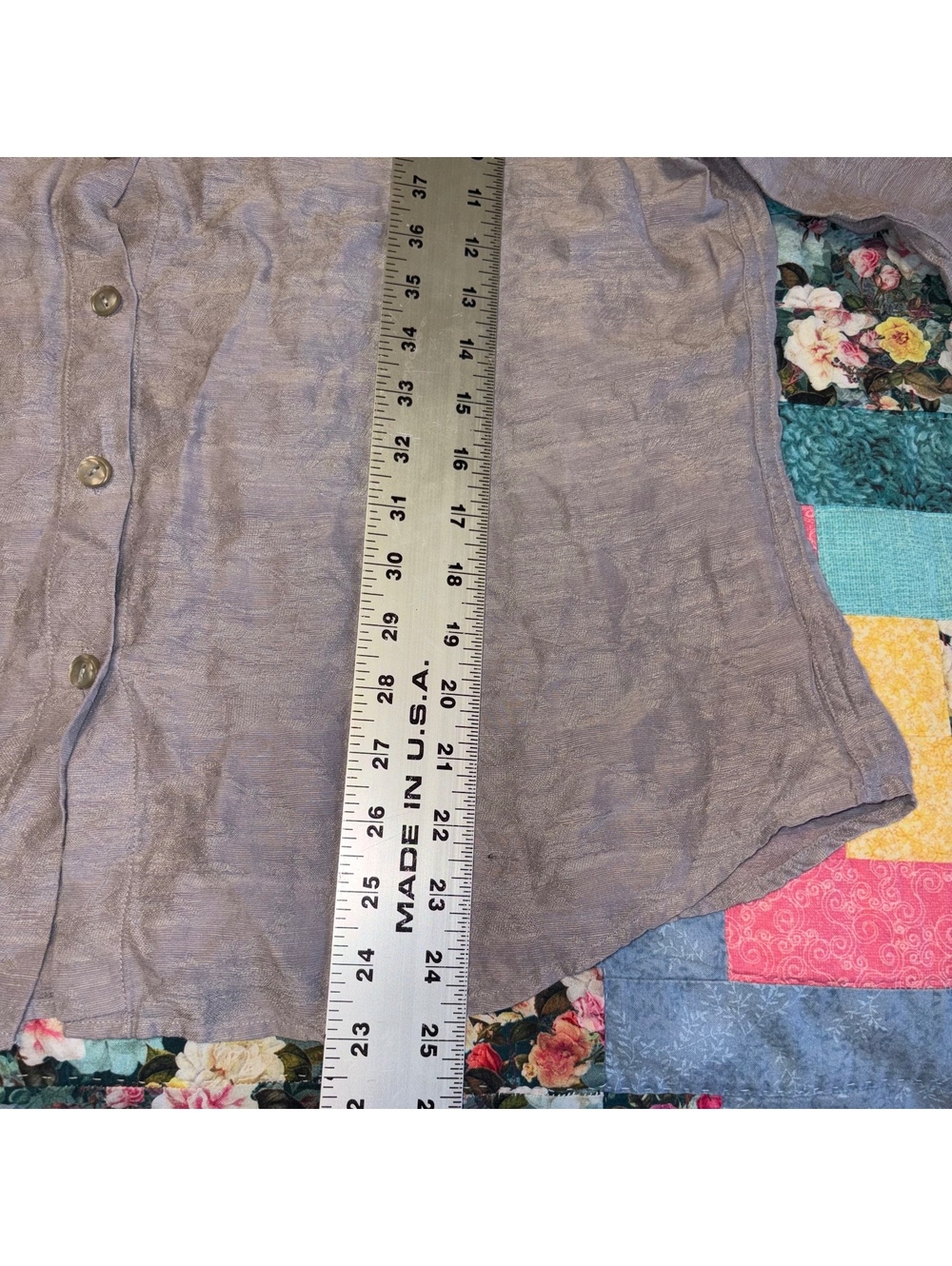 J.Jill $110 Woman’s L 60% Silk 40% Linen Blend Lavender Button-Up Shirt - Picture 8 of 8